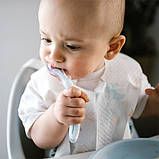 Безпечна силіконова дитяча ложечка для годування для малюків з 6-ти місяців Baby Ono Блакитний, фото 5