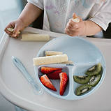 Безпечна силіконова дитяча ложечка для годування для малюків з 6-ти місяців Baby Ono Блакитний, фото 7