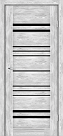 Двери Leador Express Andora - Клен Роял (со стеклом сатин) Черное стекло, Дверний блок (полотно+коробка+наличник на 2 стороны)