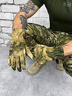 Зимние перчатки SOFSHELL green с карабином ВТ6609