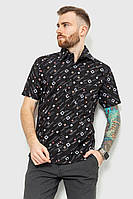 Рубашка мужская с принтом черный 167R966 Ager L GG, код: 8230074