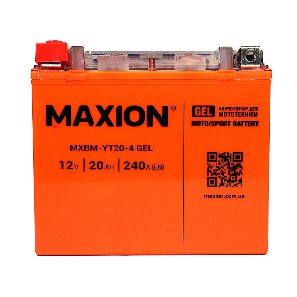 Мото аккумулятор MAXION MXBM-YT20-4 GEL (12V, 20Ah, 240A) (ID ...