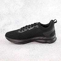 Черные мужские текстильный кроссовки на каждый день с просиликоненной стелькой