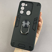 Чохол для Tecno Spark 8C (KG5k) протиударний із підставкою захистом камери на техно спарк 8с чорний q4l