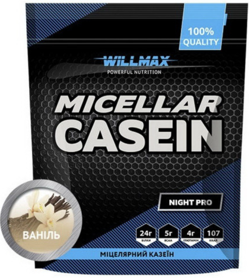 Міцелярний казеїновий протеїн Willmax Micellar Casein 900 г хіт продажів Vitaminka Vitaminka