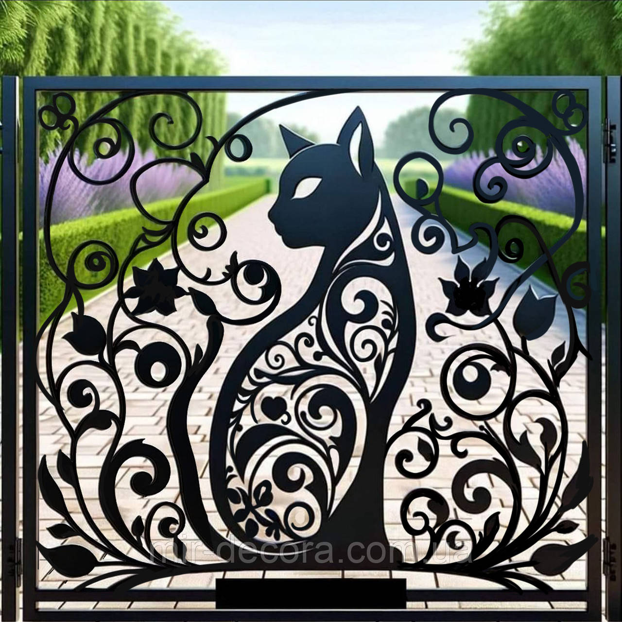 Хвіртка з лазерною різкою хвіртка з кішкою.