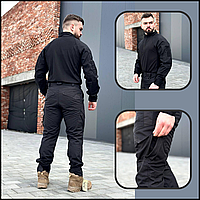Чоловічий тактичний комплект каймон чорний брюки сорочка убакс, тактичний і формений одяг BaGr