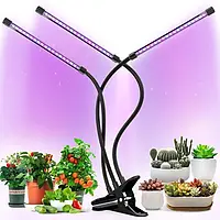 Ультрафіолетова лампа для рослин j22wl-03 LED LIGHT Повний спектр 3 голови LED GRI