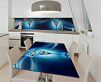 Наклейка 3Д виниловая на стол Zatarga «Бирюзовый мартини» 600х1200 мм для домов, квартир, сто KB, код: 6442950