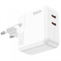 Мережевий зарядний прістрий 35W з кабелем HOCO C110A Lucky 2USB-C/PD35W/QC3.0