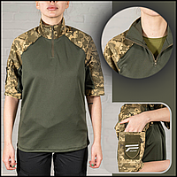 Боевая тактическая рубашка рип-стоп пиксель ubacs с коротким рукавом повседневная для военнослужащих gear