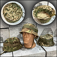 Панама мужская тактическая полевая армейская пиксель с липучкой, камуфляжные панамы тактические gear