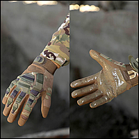 Закрытые летние военные тактические перчатки impact штурмовые зсу полный палец камуфляж multicam gear