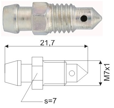 Штуцер гальмівний M7x1 БМВ Сітроен Дачія Volkswagen Volkswagen Форд Ісузу Мазда Вольво Пежо WP