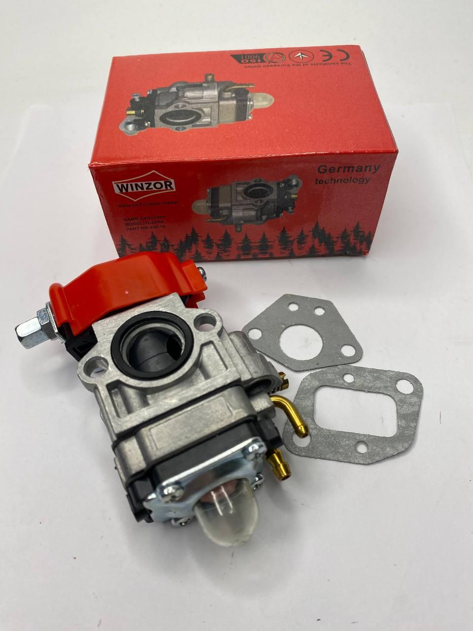 Карбюратор для бензокоси з великим отвором winzor 40/44 + 2 прокладки, фото 1