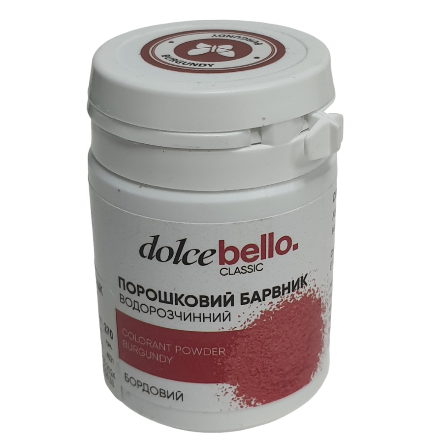 Порошковий водорозчинний барвник Dolce Bello. Бордовий. 2г, фото 1