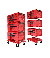 Набор инструментов для ящиков Qbrick System PRO Drawer Workshop Set 3 2.0 RED-450 x 390 x 860 мм платформа+ящи