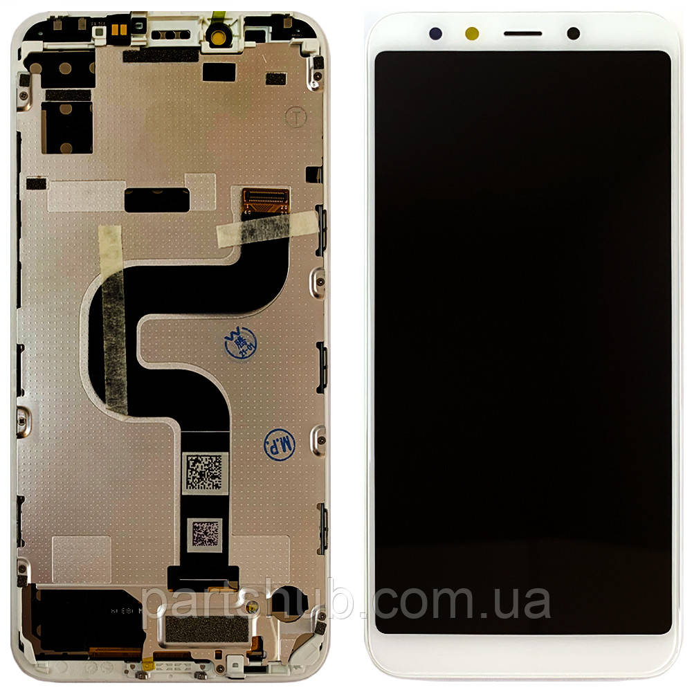 Дисплей (екран) Xiaomi MI A2, MI 6X M1804d2SG з тачскріном (білий оригінал Китай із рамкою), фото 1