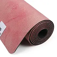 Килимок для фітнесу йоги нековзкий двошаровий професійний 183 × 68 см товщина 4 мм льон каучук Gemini Pro JFY-0701, фото 4