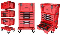 Набор инструментов для ящиков Qbrick System PRO Drawer Workshop Set 4 2.0 RED-450 x 390 x 860 мм платформа+ящи
