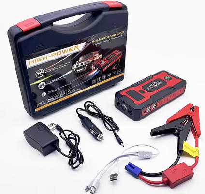 Портативний пуско зарядний пристрій для автомобіля 20000 mah 4USB Ліхтар Car jump starter, фото 1