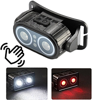 Ліхтар налобний A57-2COB (white+red), Motion Sensor, Li-Ion акумулятора, ЗП Type-C