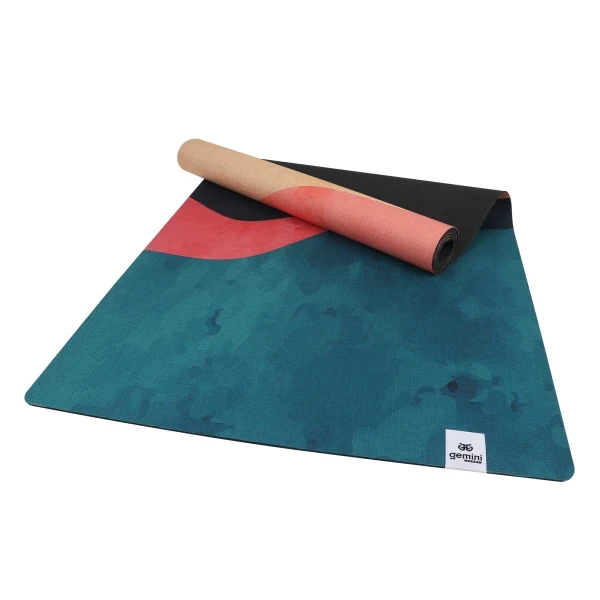Килимок для фітнесу йоги нековзкий двошаровий професійний 183 × 68 см товщина 4 мм льон каучук Gemini Pro JFY-0703, фото 1
