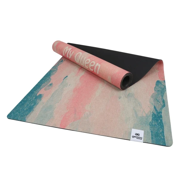 Килимок для фітнесу йоги нековзкий двошаровий професійний 183 × 68 см товщина 4 мм льон каучук Gemini Pro  JFY-0705, фото 1