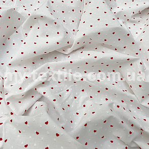Коттон мережка в точку Серця 5 мм на молочному