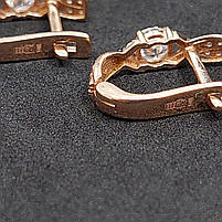 Золоті кульчики з фіанітами 585 проби, вага 2,44 г. Б/у. Продаж по Україні, фото 6