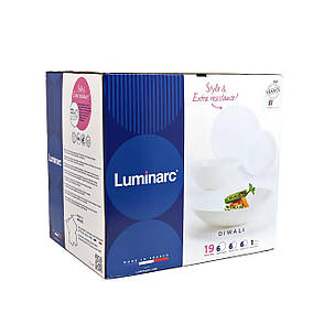 Набір тарілок Luminarc diwali white 19 предметів у подарунковому пакованні, фото 1