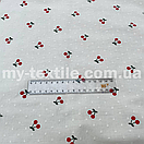 Мережка коттон у точку Вишні 15 мм на молочному, фото 2