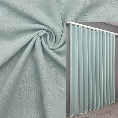 Готова тюль (2х2,5м.), мікро-льон однотонний. Колір блакитний. Код 1311т 43-185