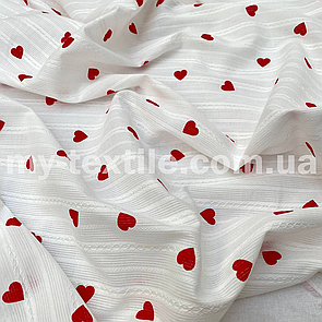 Коттон мережка в смужку серця 20 мм
