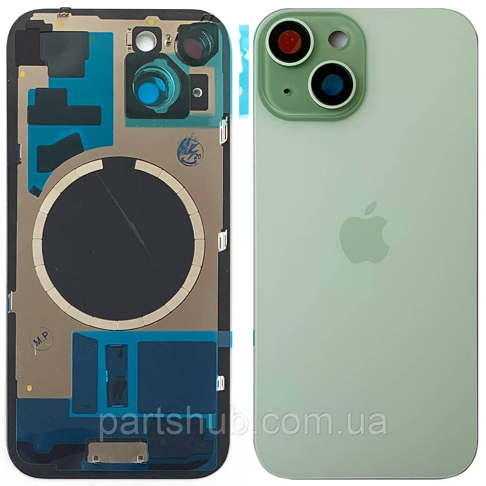 Задня кришка Apple iPhone 15 (зелена оригінал Китай з рамкою, склом камери та магнітом), фото 1
