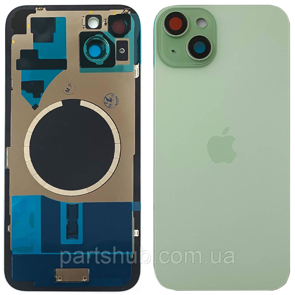 Задня кришка Apple iPhone 15 Plus (зелена оригінал Китай з рамкою, склом камери та магнітом), фото 1