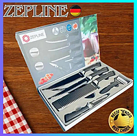 Набор кухонных ножей Zepline 6в1 Ножи кухонные из нержавеющей стали с ножницами для кухни и дома glbl