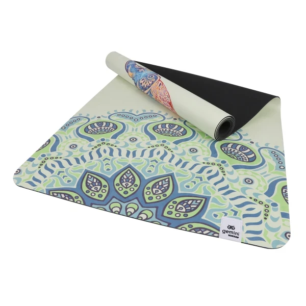 Килимок для фітнесу йоги нековзкий двошаровий професійний 183 × 68 см товщина 4 мм каучук замша Gemini Sport PSY-0890G, фото 1