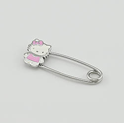 Срібна шпилька ЮА131 розмір 28х11 мм вставка різнокольорова емаль вага 1.25 г