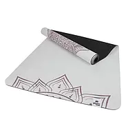 Килимок для фітнесу йоги нековзкий двошаровий професійний 183 × 68 см товщина 4 мм каучук замша Gemini Sport PSY-0890L, фото 2