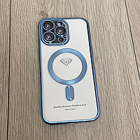 Чехол на айфон 11 про прозрачный с голубым магсейф. Чехол Iphone 11 pro с защитой камеры.