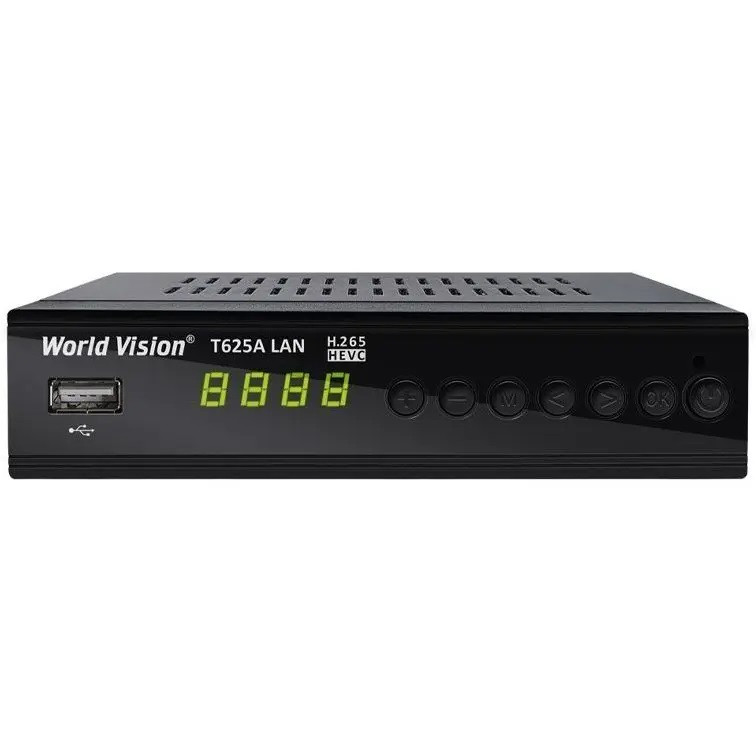 Цифровий DVB-T2 приймач World Vision T625A  (YouTube+IPTV+обучаємий пульт)