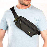 Сумка Чоловіча На пояс нейлон Lanpad 61045 black.Купити чоловічі сумки-планшети гуртом і в роздріб в Україні., фото 6