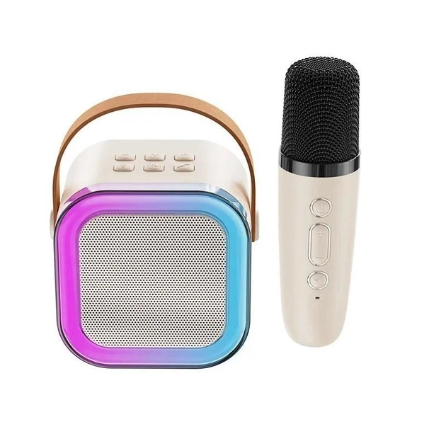 Блютуз колонка с микрофоном K12, подсветкой, радио, USB, портативная ...
