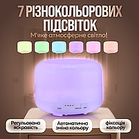 Зволожувач повітря 480 мл з LED-підсвіткою на 6 кольорів та пультом, фото 4