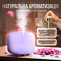 Зволожувач повітря 480 мл з LED-підсвіткою на 6 кольорів та пультом, фото 7