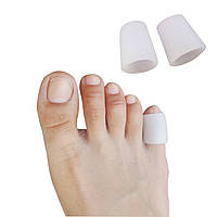 Силиконовый чехол (напальчник) для пальцев ног белые 1 пара (2шт). Гелевые напальчники для ног от мозолей lin