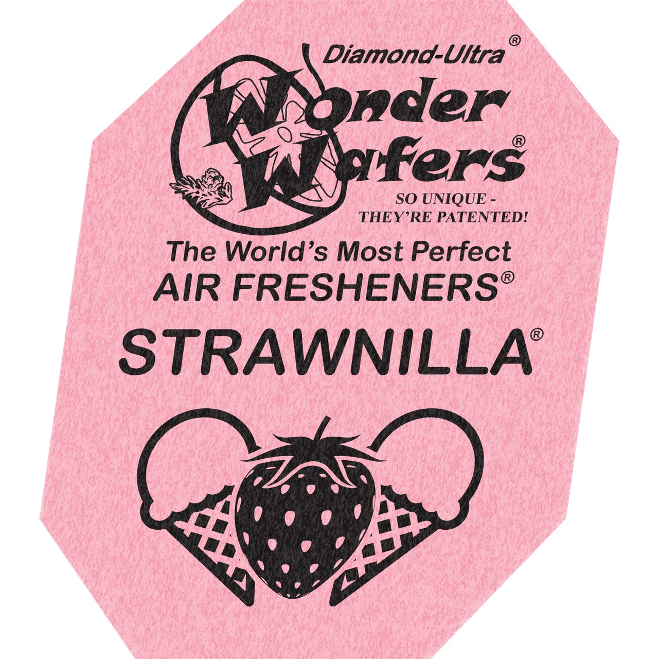 Ароматизатор в пластинці Wonder Wafers, 65 x 50 мм "Ваніль та полуниця" (Strawnilla)