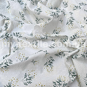 Коттон мережка в смужку ромашка 60 мм На білому