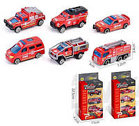 Набор машин МН - 205 (144/2) "Пожарная служба", 2 вида, металлопластиковые, 3 шт в коробке